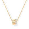 Wholesale Necklace Double Ring Zircon Copper 14K Gold Plated Ochain Pendant For Women