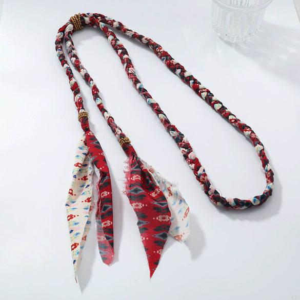 Wholesale Necklace Fabric Hand Woven Geometric Rice Beads