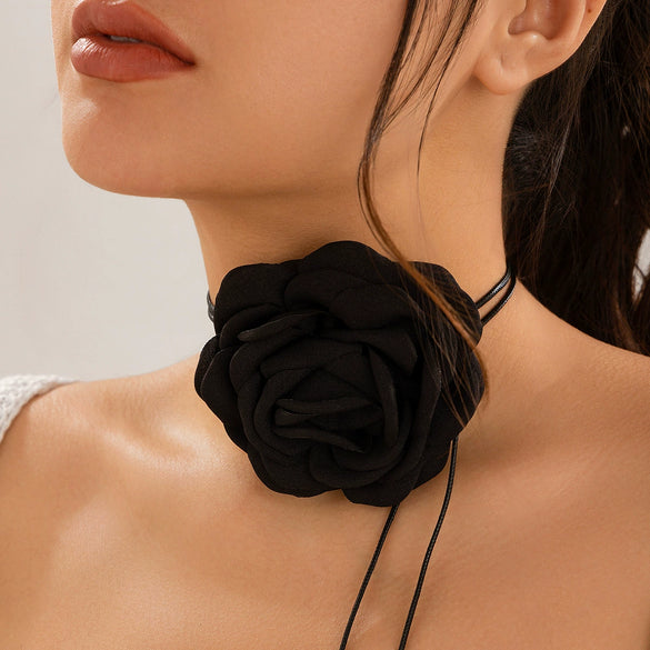 Wholesale Necklace Fabric Wax Thread Winding Geometric Flower Handmade Retro Style