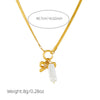 Wholesale Necklace Fashion Retro Gold Plated Stainless Steel Bow Pendant Accessories