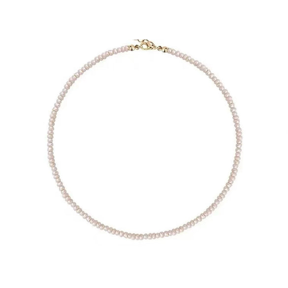 Wholesale Necklace Fresh Water Pearl Copper Gold Injection Process Geometric Vintage Irregular Rice Beads Handmade