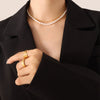 Wholesale Necklace Fresh Water Pearl Double Layer 316L Stainless Steel Geometric Electroplating