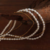 Wholesale Necklace Fresh Water Pearl Double Layer 316L Stainless Steel Geometric Electroplating