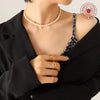 Wholesale Necklace Fresh Water Pearl Double Layer 316L Stainless Steel Geometric Electroplating