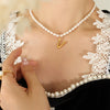 Wholesale Necklace Freshwater Pearl Chain 316L Stainless Steel Gold Plated Letter Pendant