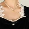 Wholesale Necklace Freshwater Pearl Chain 316L Stainless Steel Gold Plated Letter Pendant