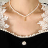 Wholesale Necklace Freshwater Pearl Chain 316L Stainless Steel Gold Plated Letter Pendant