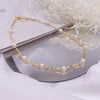 Wholesale Necklace Freshwater Pearl Copper Handmade Natural Geometric Wavy Clavicle Chain