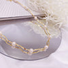Wholesale Necklace Freshwater Pearl Copper Handmade Natural Geometric Wavy Clavicle Chain