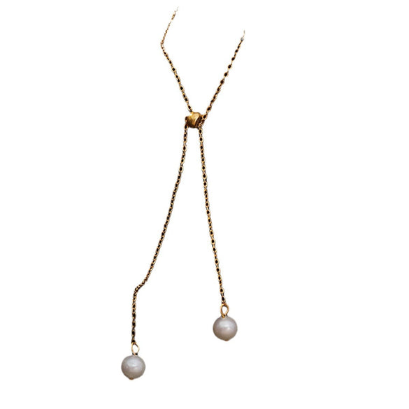 Wholesale Necklace Freshwater Pearl Tassel Vintage Fashion Copper Electroplated Geometric Style