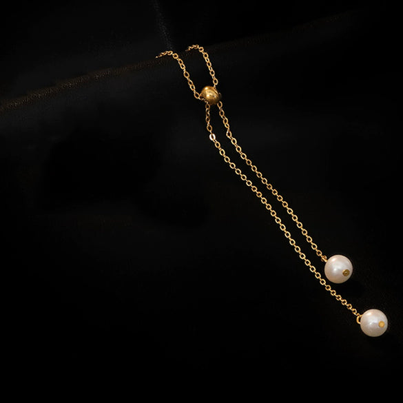 Wholesale Necklace Freshwater Pearl Tassel Vintage Fashion Copper Electroplated Geometric Style