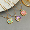 Wholesale Necklace Freshwater Pearl Titanium Steel Copper Flower Electroplating Design For Women
