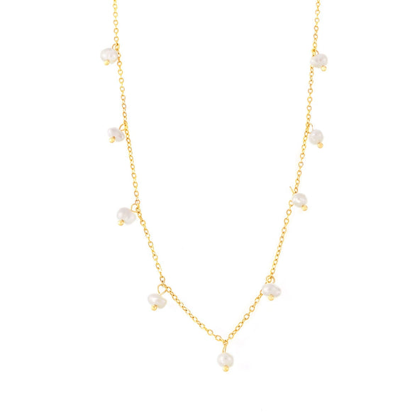 Wholesale Necklace Freshwater Pearl 316L Stainless Steel Geometric Electroplated For Women