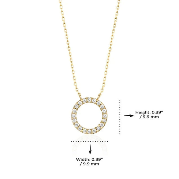 Wholesale Necklace Geometric Design Circle Zircon Inlaid Copper O Chain Women's