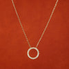 Wholesale Necklace Geometric Design Circle Zircon Inlaid Copper O Chain Women's