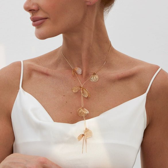 Wholesale Necklace Ginkgo Leaf Copper Chainiron Retro Style Electroplating For Women