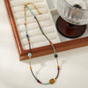 Wholesale Necklace Handmade Natural Stone Czech Beads Stainless Steel Geometric Style