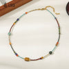 Wholesale Necklace Handmade Natural Stone Czech Beads Stainless Steel Geometric Style