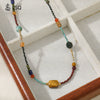 Wholesale Necklace Handmade Natural Stone Czech Beads Stainless Steel Geometric Style