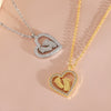 Wholesale Necklace Heartshaped Copper Gold Plated Pendant With Diamonds