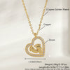 Wholesale Necklace Heartshaped Copper Gold Plated Pendant With Diamonds