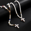 Wholesale Necklace Imitation Pearl Alloy Acrylic Diamond Geometric Electroplated Female Clavicle Chain