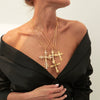 Wholesale Necklace Imitation Pearl Alloy Acrylic Diamond Geometric Electroplated Female Clavicle Chain
