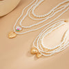 Wholesale Necklace Imitation Pearl Alloy Geometric Handmade Love Pendant