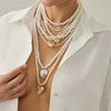 Wholesale Necklace Imitation Pearl Alloy Geometric Handmade Love Pendant
