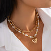 Wholesale Necklace Imitation Pearl Alloy Heart Shape Geometric Electroplating For Women