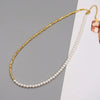 Wholesale Necklace Imitation Pearl Alloy Retro Geometric Handmade Ball Chain