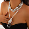 Wholesale Necklace Imitation Pearl Ball Bead Chain Geometric Exaggerated Electroplating For Women