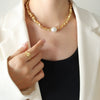 Wholesale Necklace Imitation Pearl Goldplated Geometric Simple Design For Women