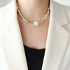 Wholesale Necklace Imitation Pearl Goldplated Geometric Simple Design For Women