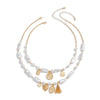 Wholesale Necklace Imitation Pearl Iron Chain Alloy Heart Shape Geometric Baroque Retro Metal Relief Electroplating Pendant Clavicle Necklace For Women