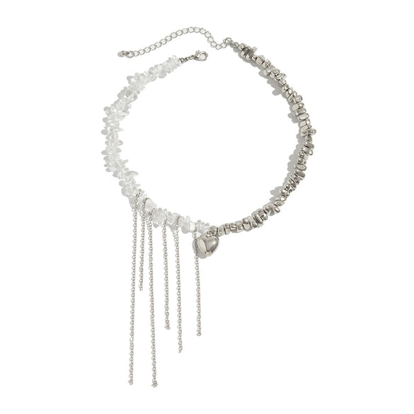 Wholesale Necklace Imitation Pearl Iron Chain Claw Chain Alloy Geometric Style Electroplating Women