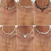 Wholesale Necklace Imitation Pearl Iron Chain Claw Chain Alloy Geometric Style Electroplating Women