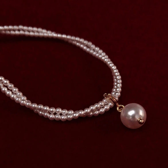 Wholesale Necklace Imitation Pearl Retro Geometric Handmade Women's