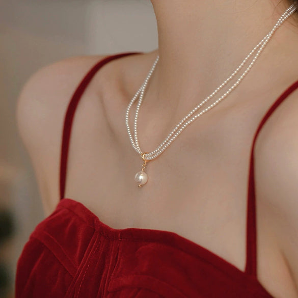 Wholesale Necklace Imitation Pearl Retro Geometric Handmade Women's
