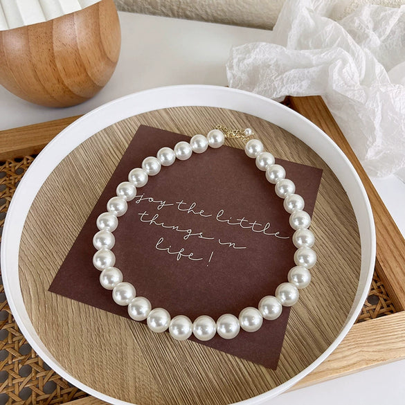 Wholesale Necklace Imitation Pearl Simple Geometric Clavicle Chain