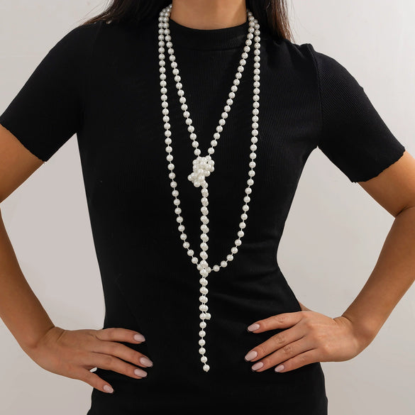 Wholesale Necklace Imitation Pearl Stacking Style Geometric Handmade For Women