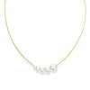 Wholesale Necklace Imitation Pearl 316L Stainless Steel Geometric Square Chain 18K Gold Plated