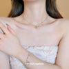 Wholesale Necklace Imitation Pearl Zircon Love Bow Set With Pearls Clavicle Chain For Women