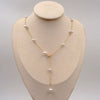 Wholesale Necklace Imitation Pearls Geometric Cross Chain Manual Design