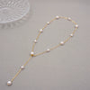 Wholesale Necklace Imitation Pearls Geometric Cross Chain Manual Design