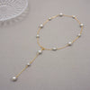 Wholesale Necklace Imitation Pearls Geometric Cross Chain Manual Design