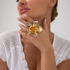 Wholesale Necklace Iron Dripping Oil Flower Exaggerated Electroplating Women's
