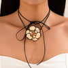 Wholesale Necklace Iron Dripping Oil Flower Retro Electroplating For Women