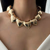 Wholesale Necklace Iron Heart Shaped Metallic Smooth Electroplated Love Clavicle Necklace For Women