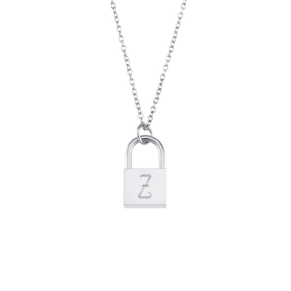 Wholesale Necklace Jewelry Stainless Steel And Titanium Steel Ancient English Letter Lock Pendant Electroplated For Women